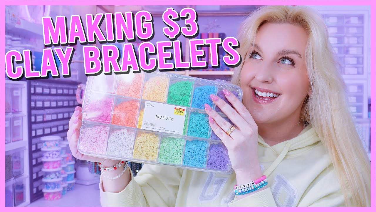 making clay beaded bracelets (how to make beaded bracelets!!) 🐬🌺🌊🌴 prepping for my next launch✨