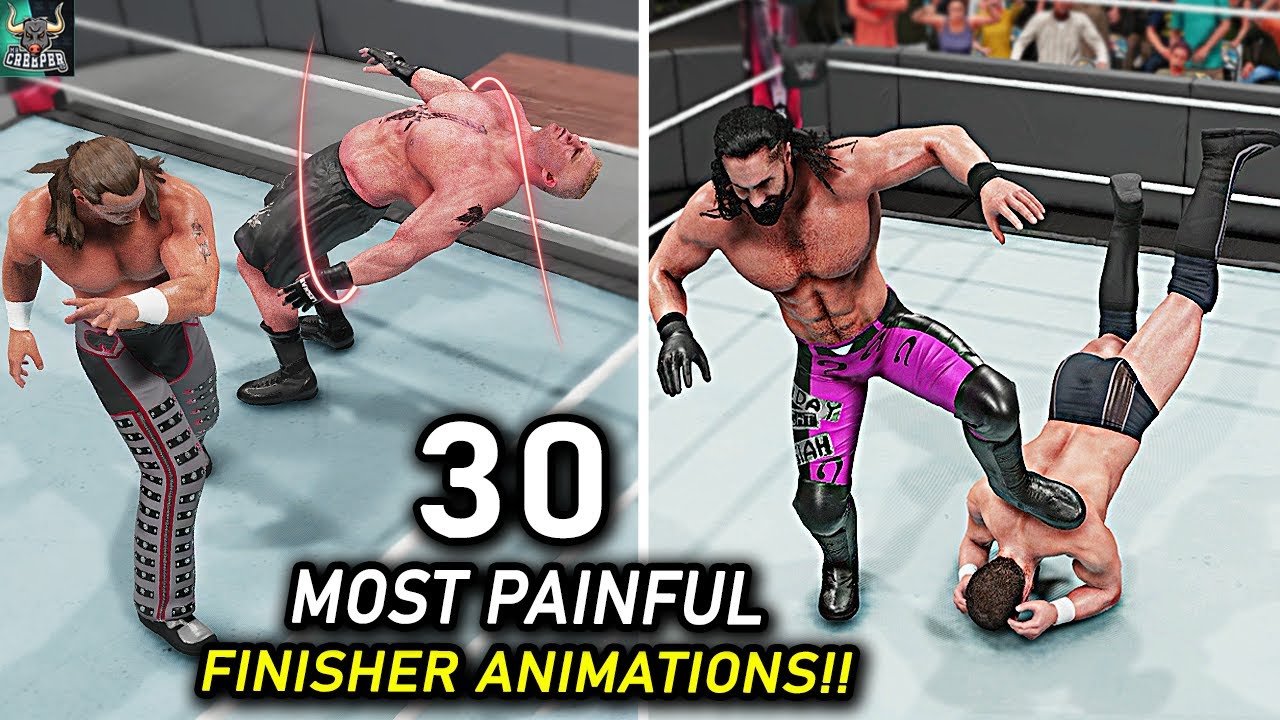 Top 30 Most Painful Finisher Animations!! WWE 2K22 Countdown