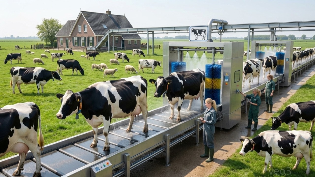 Modern Dairy: Inside The Factory Reveals the Dutch Cow Milking and Milk Production Process