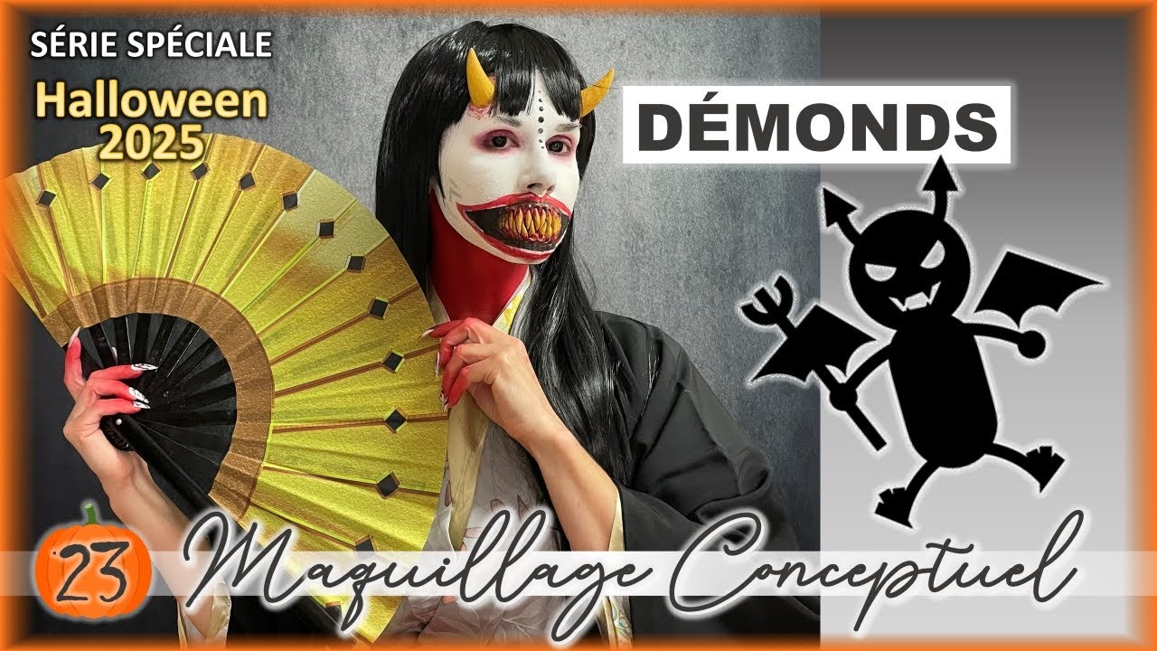 Hommage au folklore Japonais avec un maquillage inspiré des Yokais - Mini-série Halloween 2025