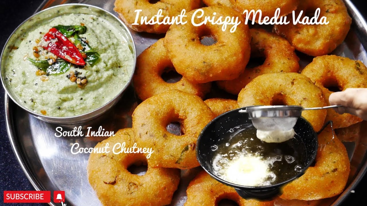 Crispy Medu Vada Instant recipe in 15 Minutes | South Indian Breakfast Suji Vada & Coconut Chutney