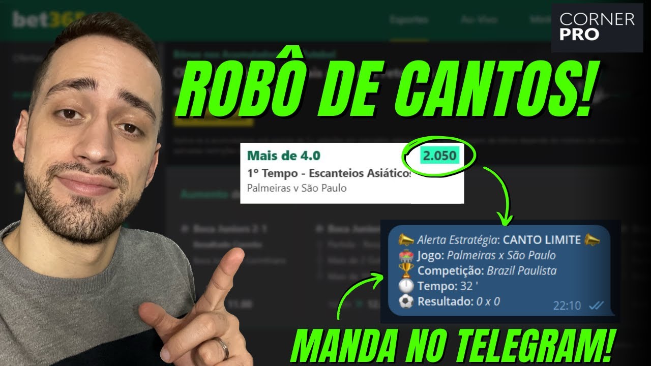 TESTANDO ROBÔ QUE MANDA BET DE ESCANTEIOS NO TELEGRAM!