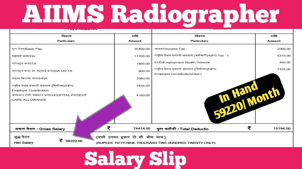 Aiims Radiographer salary slip !! #aiims #radiographer #cre #salaryslip #salary 