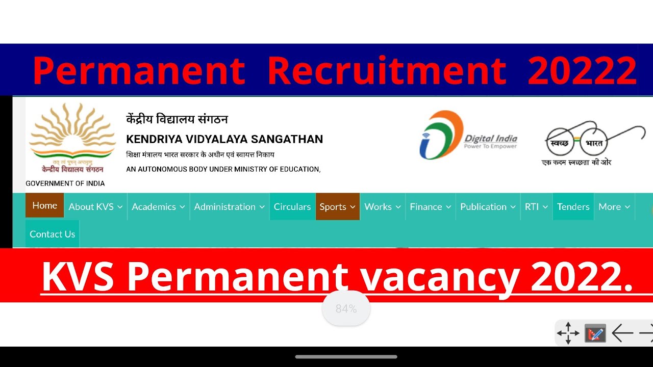 kvs permanent vacancy 2022 | kvs vacancy 2022 | kvs recruitment 2022 | kvs principal recruitment |