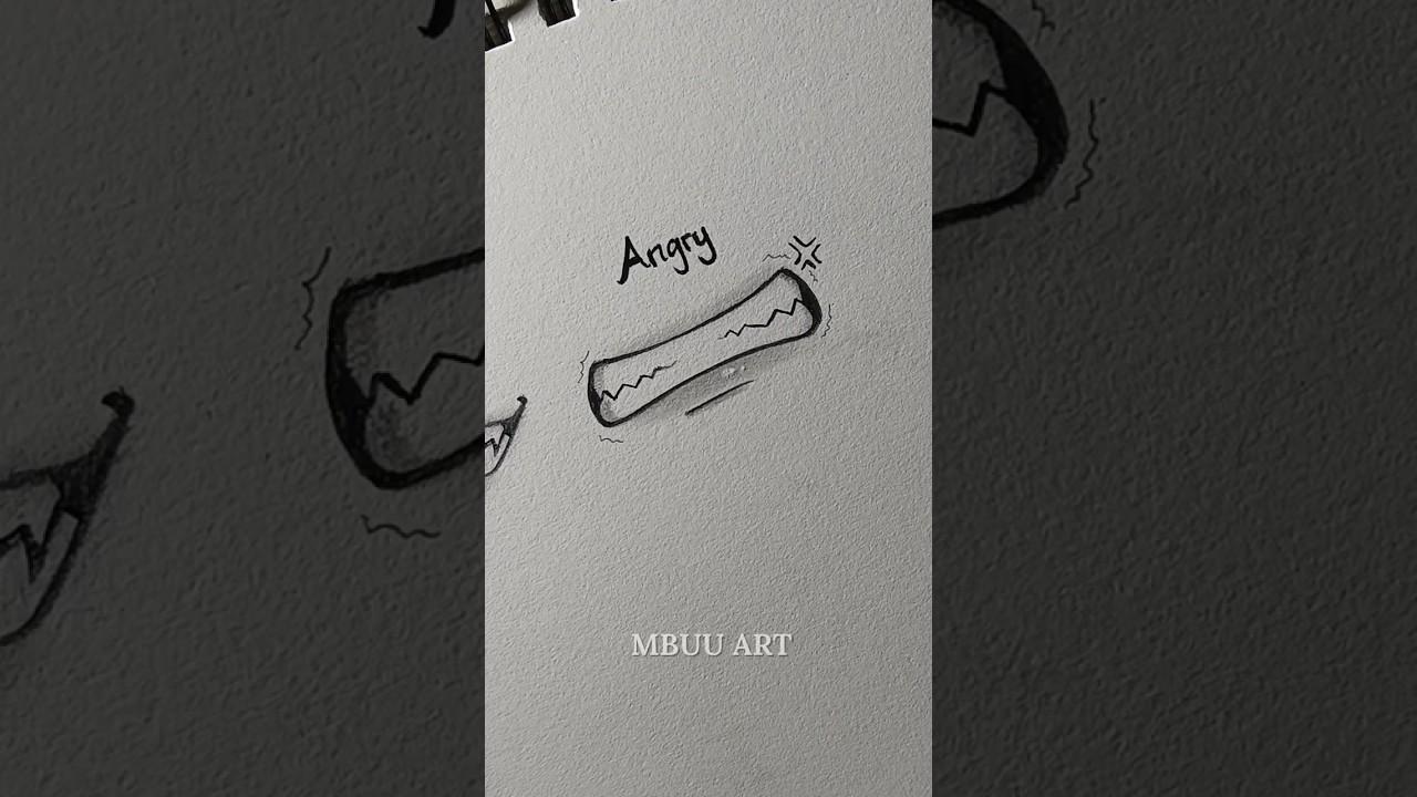 Draw anime mouth expression✏️ (happy & angry) #drawing #tutorial #howtodraw #sketch #art #shorts