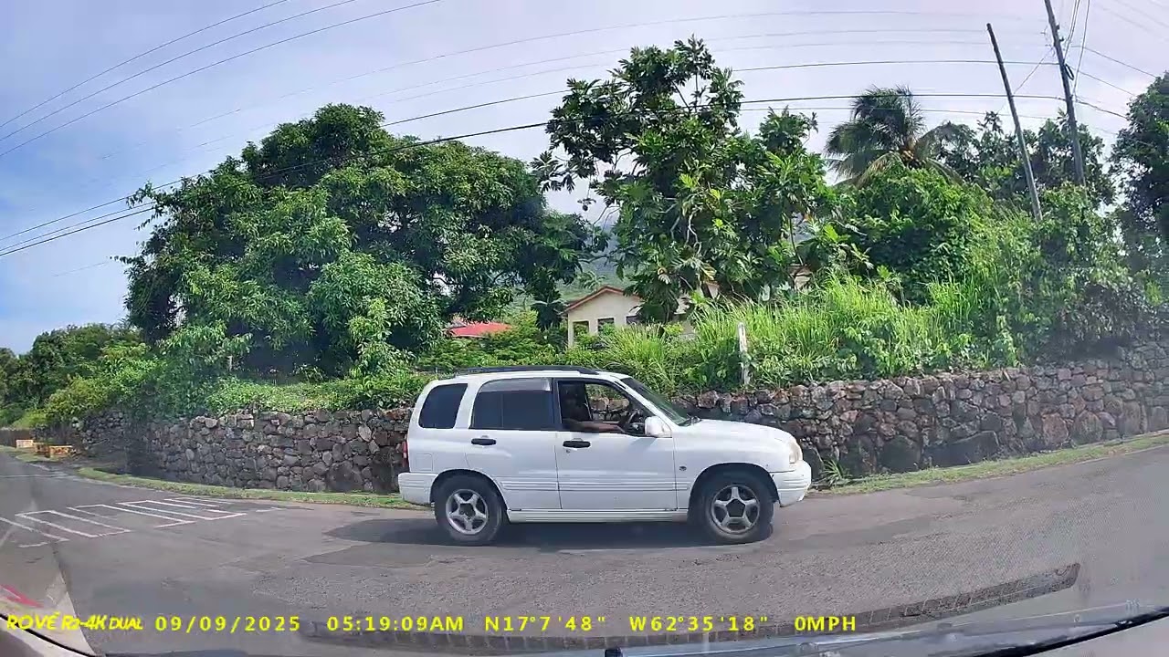 St Johns Nevis , Road to Gingerland (Dash Cam , Smart Drive