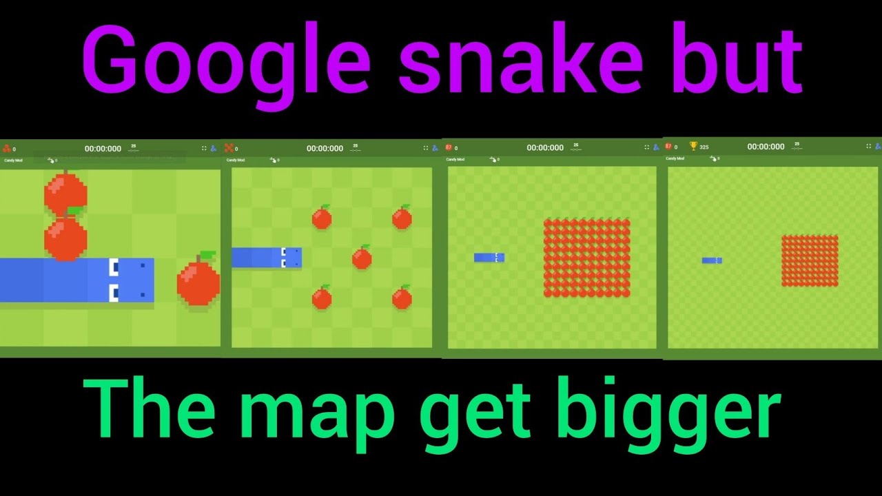Google snake but the map get bigger