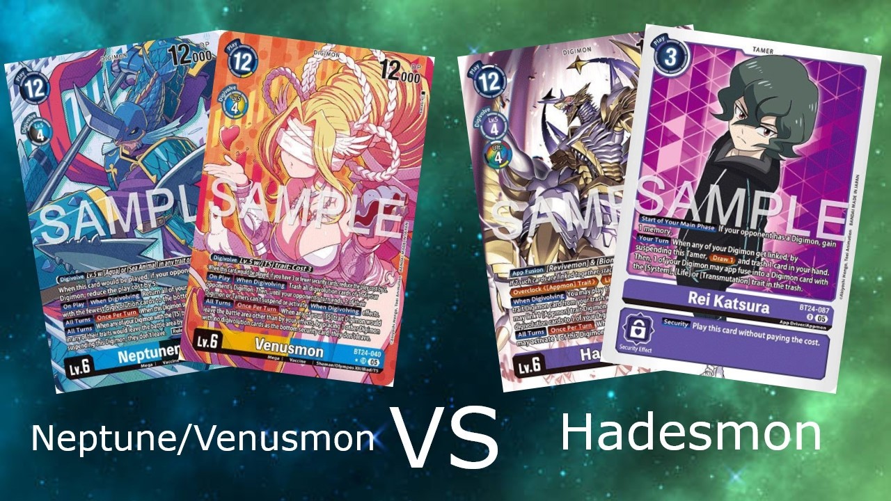 Neptunemon/Venusmon vs Hadesmon | Digimon TCG Matches BT24