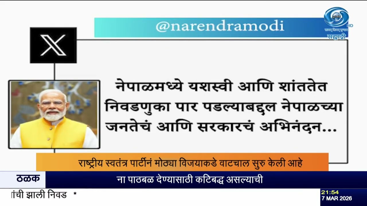 नेपाळ निवडणूक निकाल 2026 | बालेन शाह यांच्या पक्षाची मोठी आघाडी, मोदींचं अभिनंदन