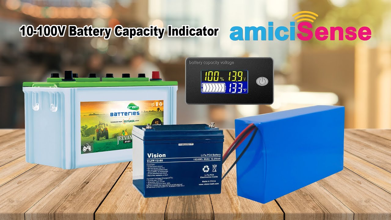 10-100V Battery Capacity Indicator With Temperature Display