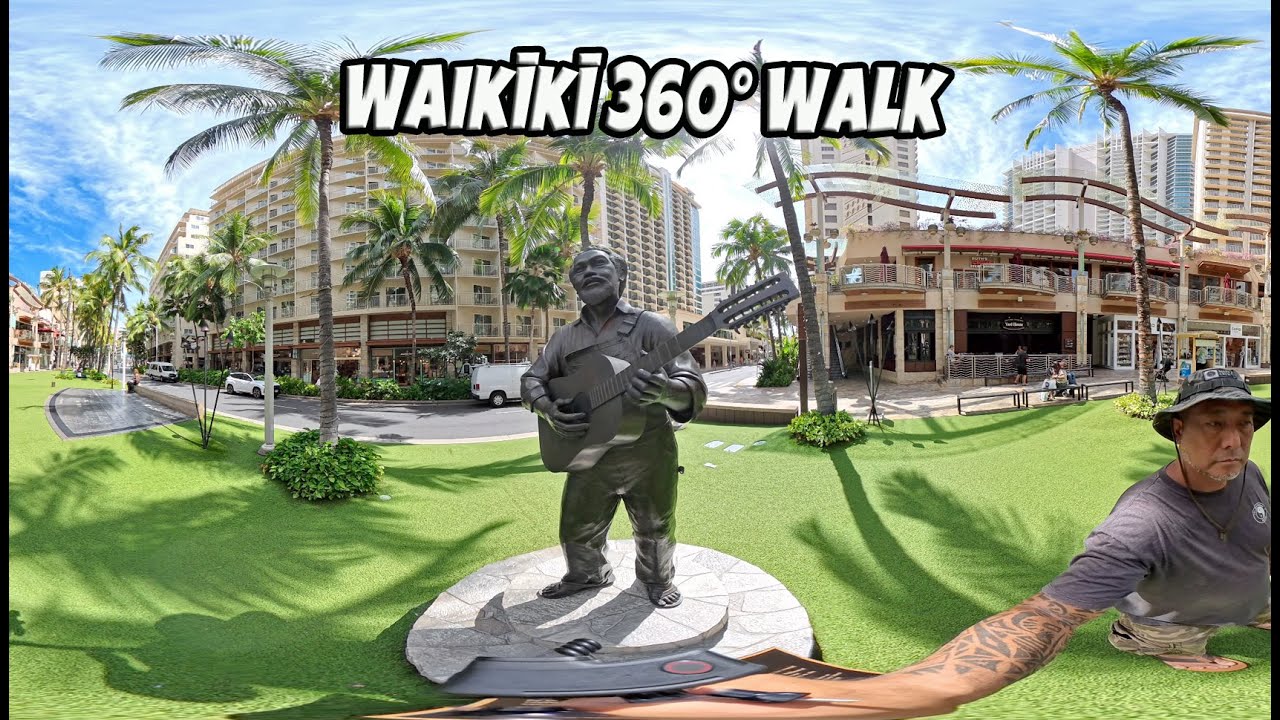 360° Walk in Waikiki – Lewers St to Paoakalani Ave (Gabby Pahinui Statue to Twin Fin)