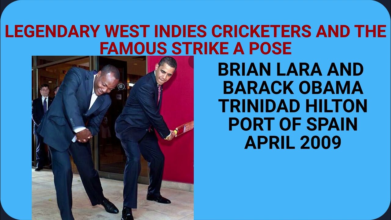 LEGENDARY WEST INDIES CRICKETERS AND THE FAMOUS STRIKE A POSE