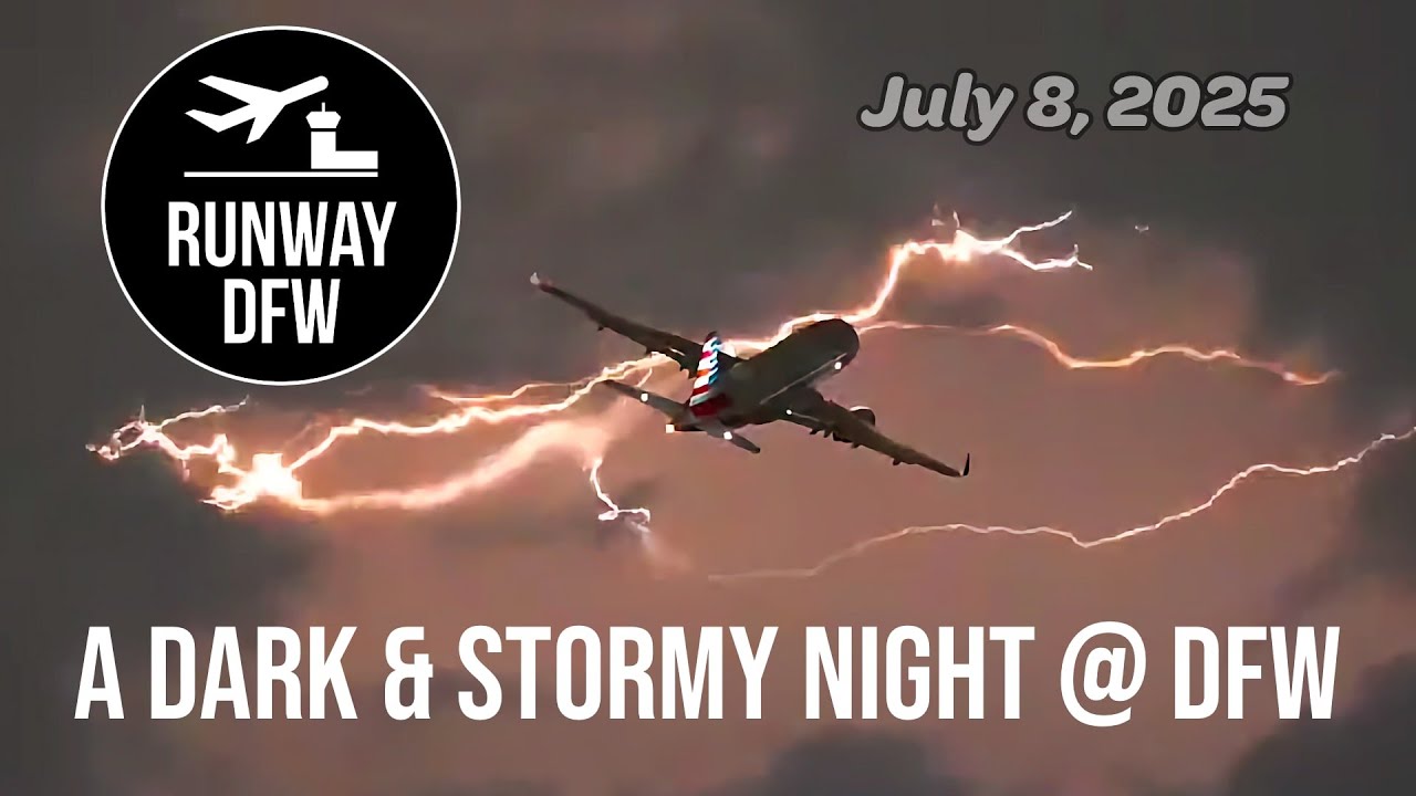 LIVE 🔴 DFW Airport ✈️ stormy plane spotting ☔️ Runway DFW - 7/8/25