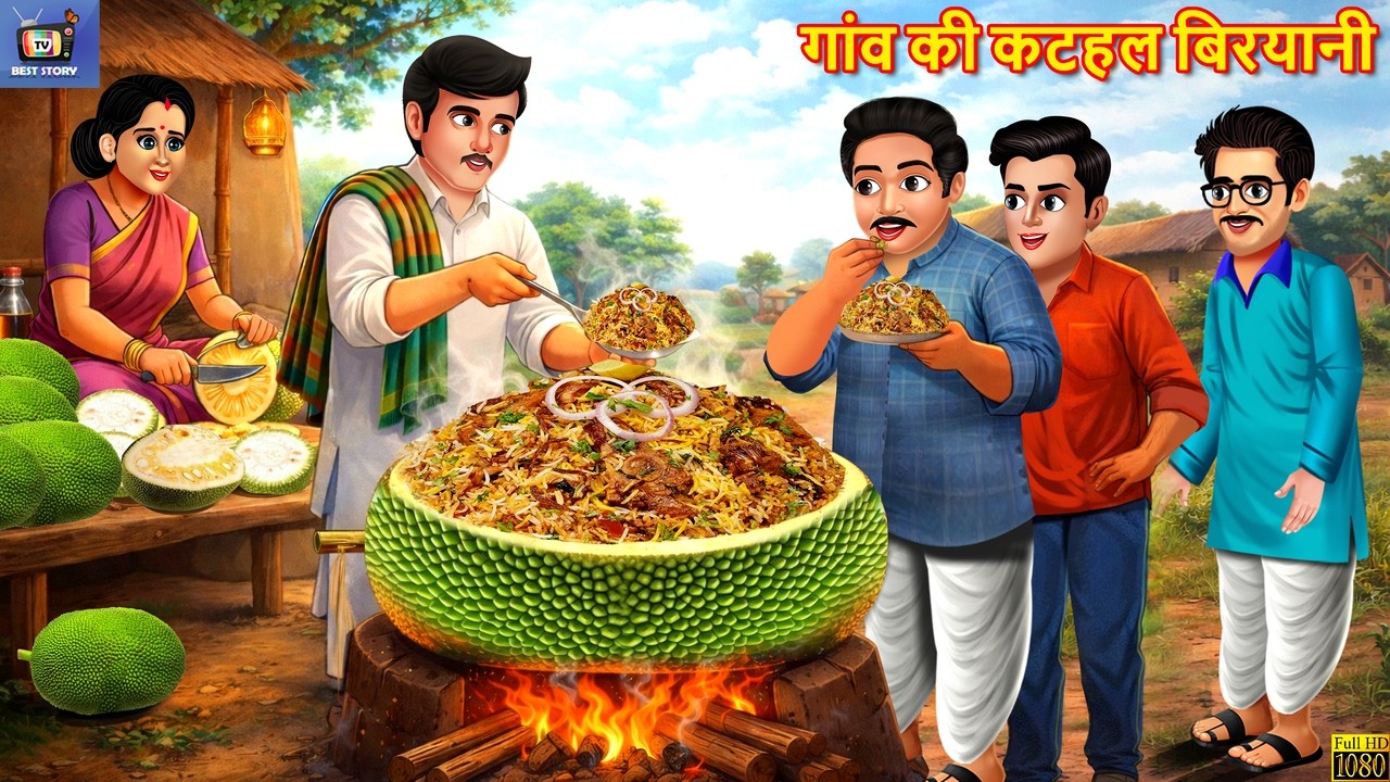 गांव की कटहल बिरयानी | Gaon Ki Kathal Biryani | Hindi Kahani | Moral Stories | Cartoon Video |Kahani