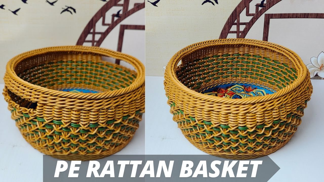 How to make storage basket with rattan tutorial #diy #rattan #craft