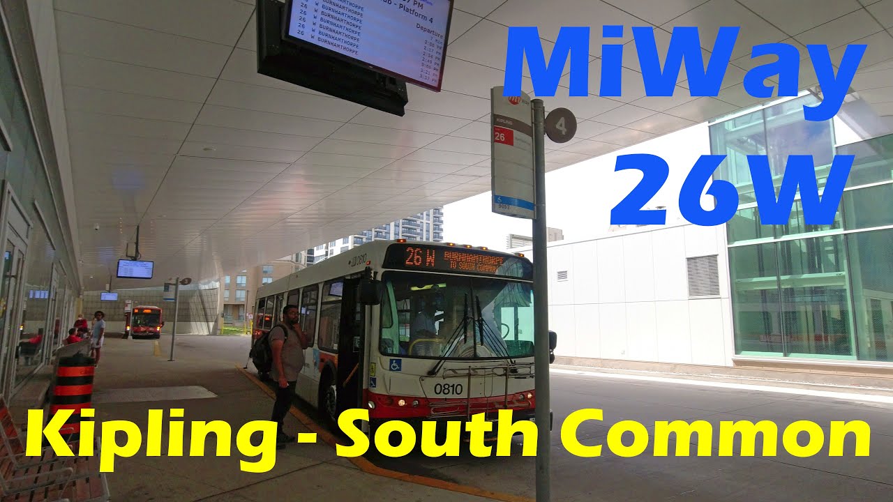 MiWay Route 26W Ride from Kipling Terminal to South Common Centre (Duration 1h)