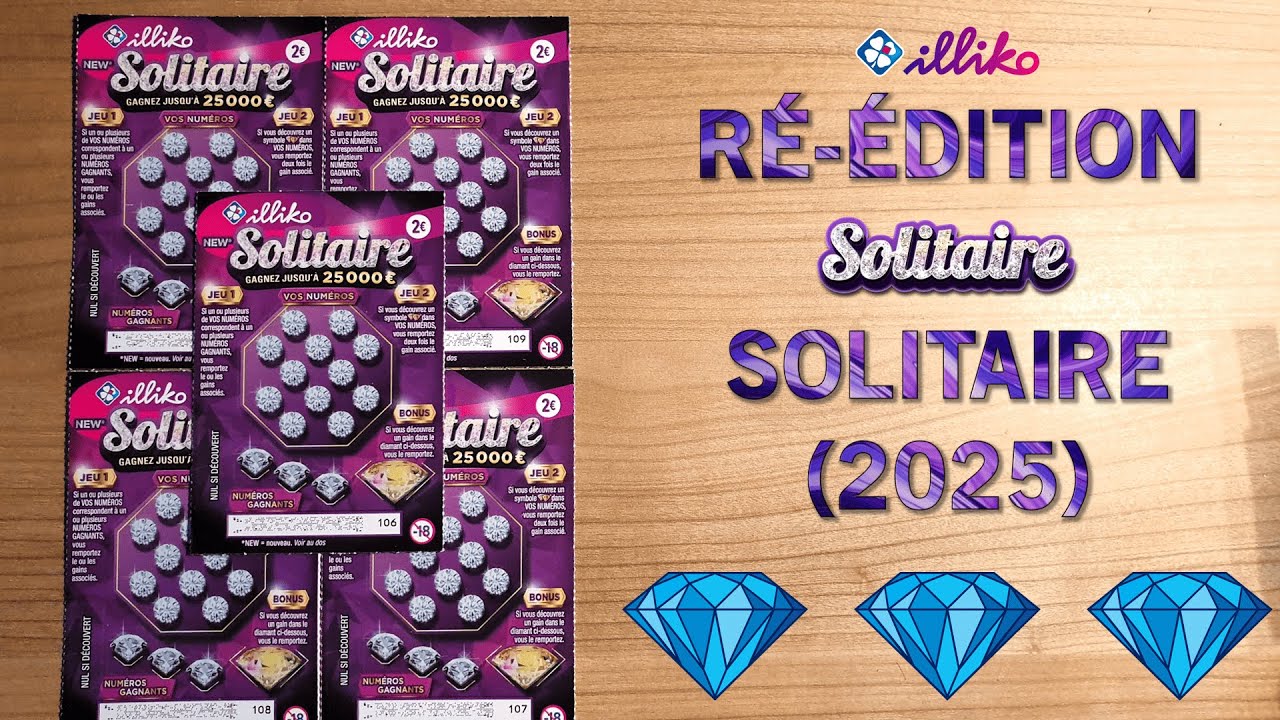 Grattage du ticket "Solitaire (2025)" • FDJ/Illiko 💎