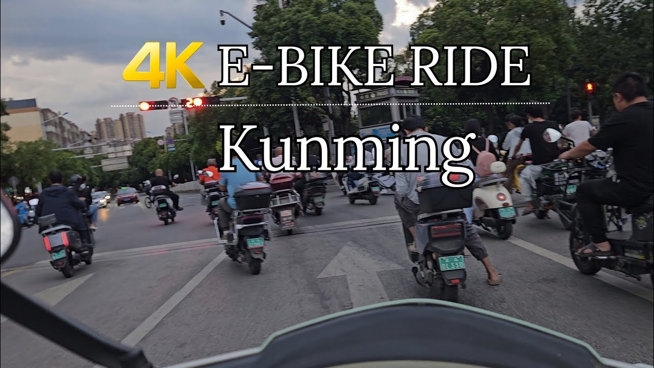 4k China Walks | E-bike Ride ~ Kunming City