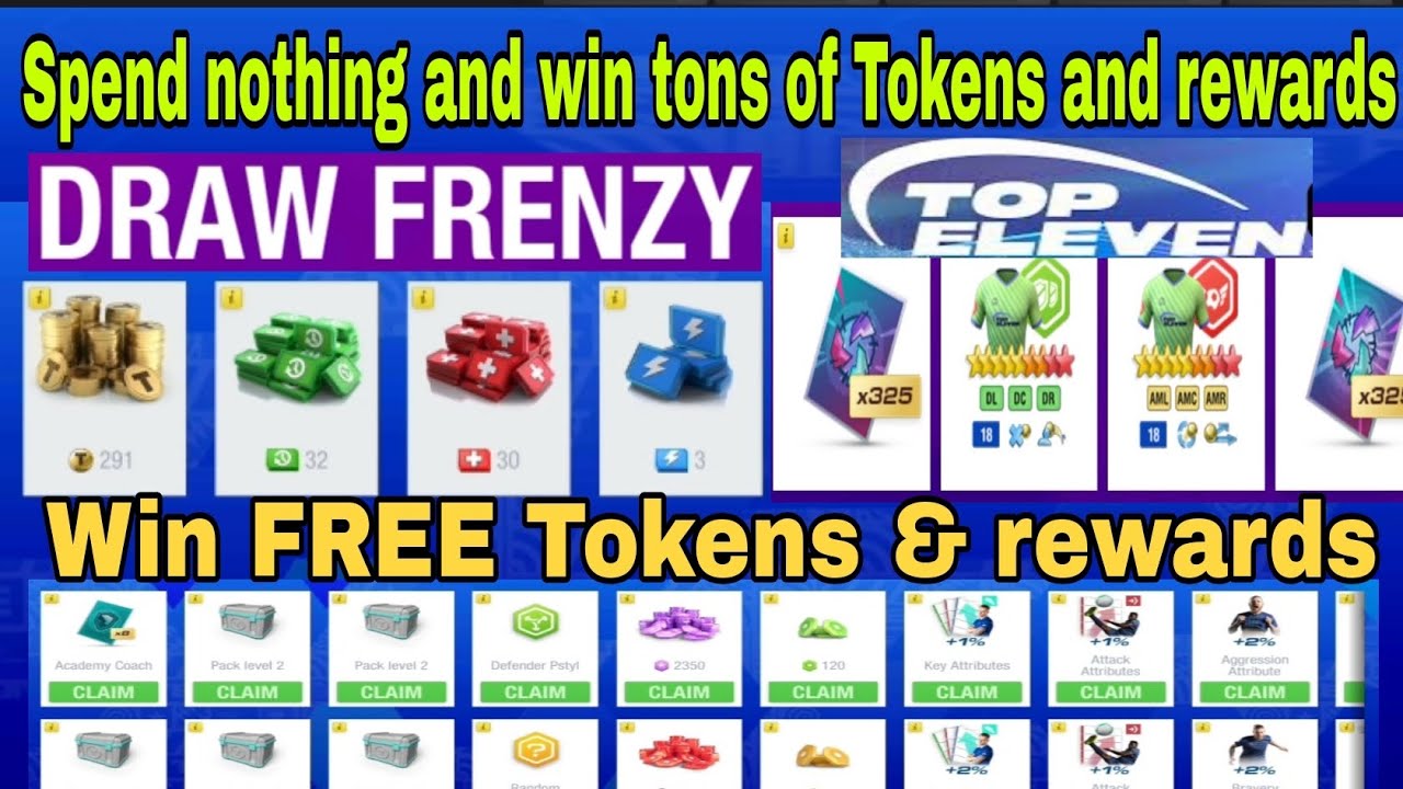 *New* Draw Frenzy tips & tricks - Spend Nothing, Earn bigger. How to earn free tokens in Top Eleven