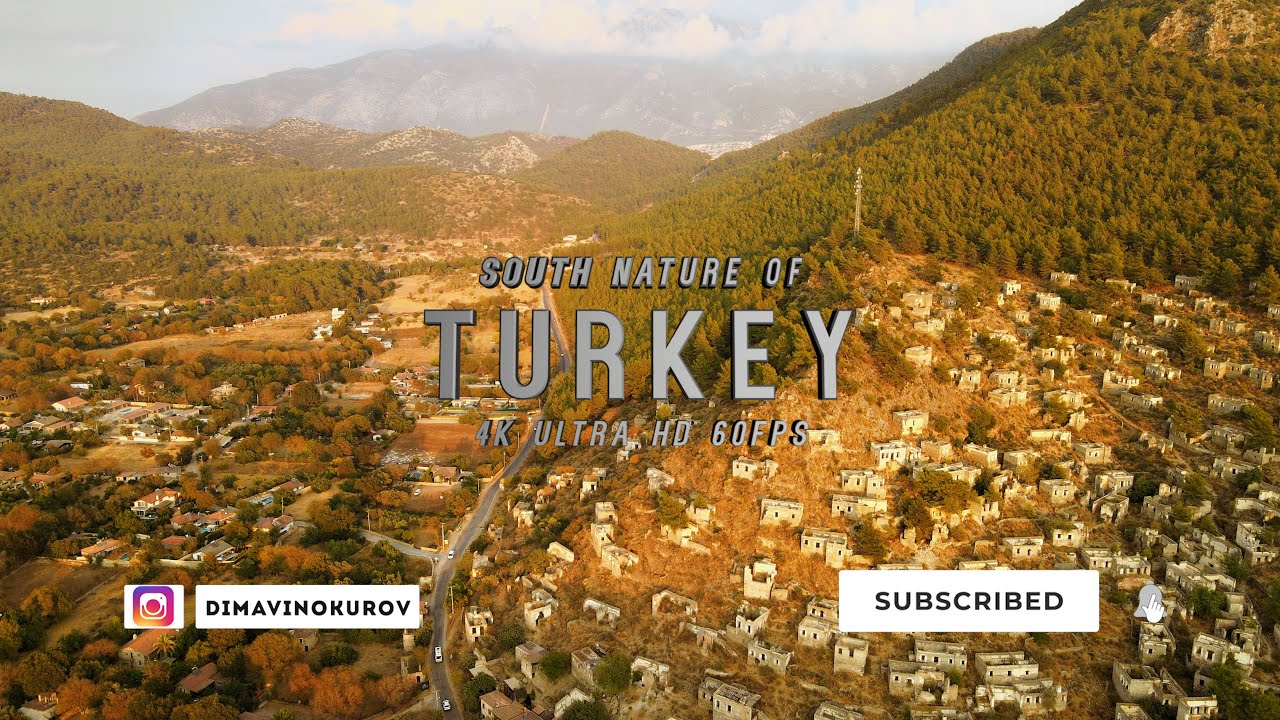 Turkey Drone Video 4K UHD Kayaköy Kalintilari