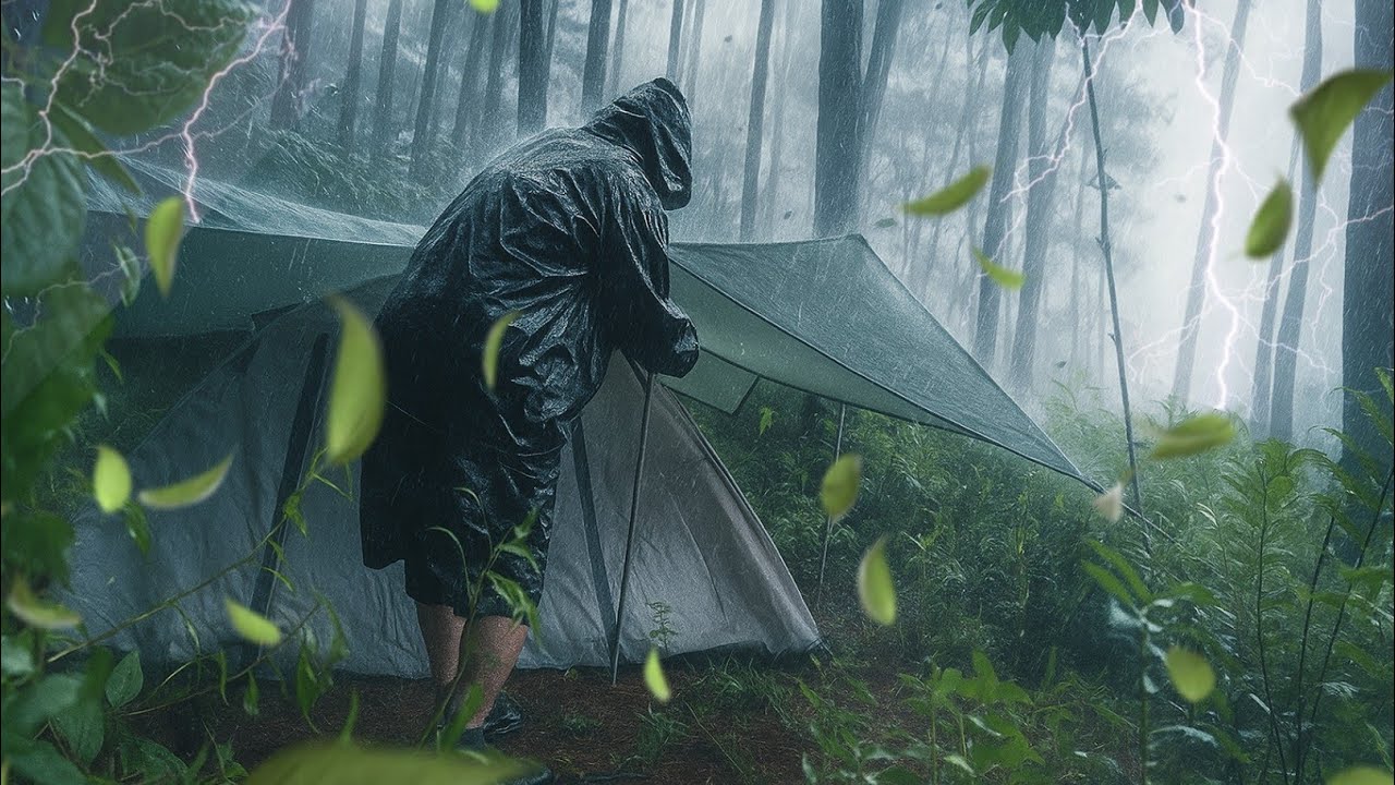  OMG 😲 EXPERIENCE IN BAD WEATHER IN A HEAVY RAIN STORM‼️ CAMPING IN VERY HEAVY RAIN⛈️ 