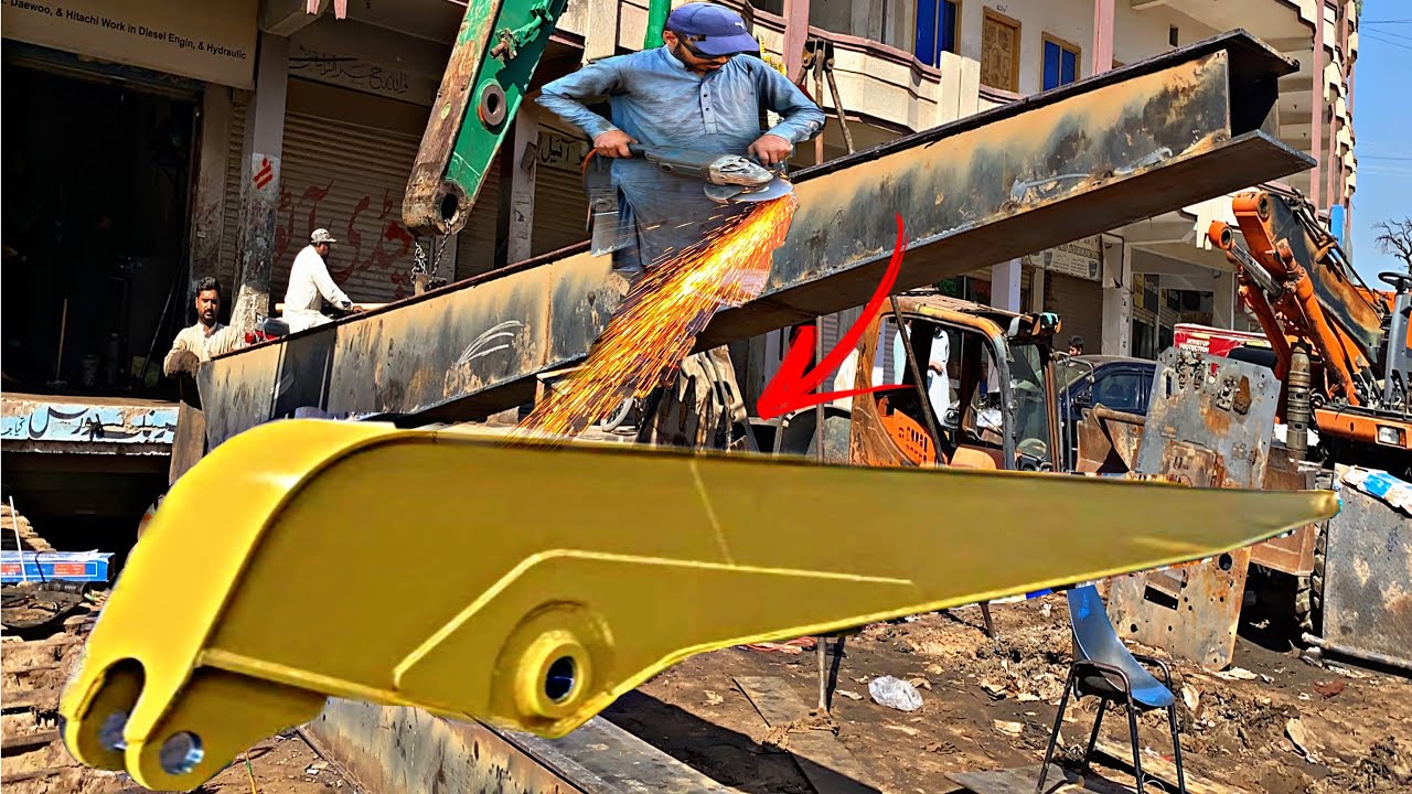 Complete Manufacturing processes of boom stick /  The Expert Mechanic Making Boom Stick of Excavator