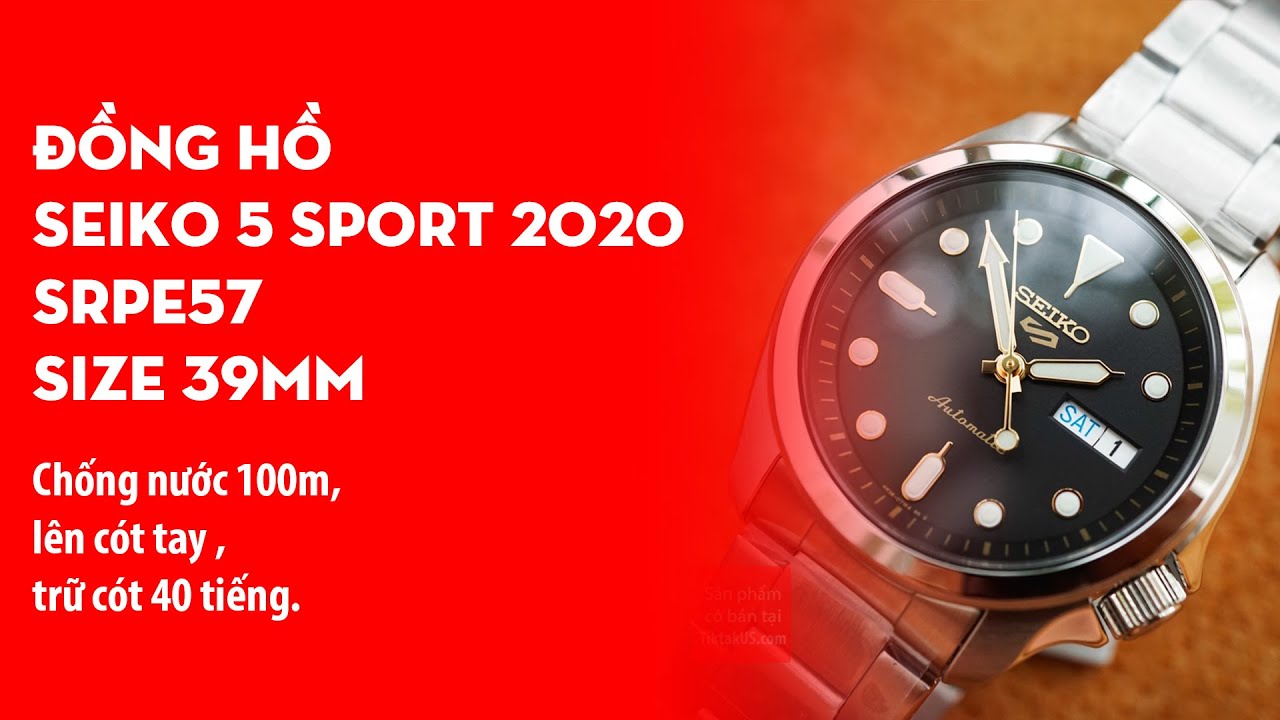 Tr&ecirc;n tay đồng hồ Diver Seiko 5 sport 2020 39mm - SRPE57 - bản thay thế cho SKX013.
