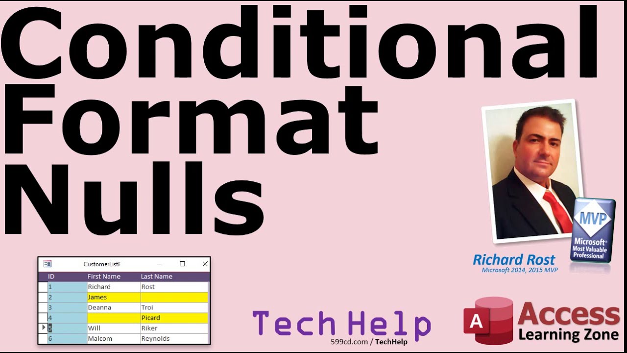 Conditional Formatting on a NULL Value in Microsoft Access - IsNull, Blank Entries, Missing Data