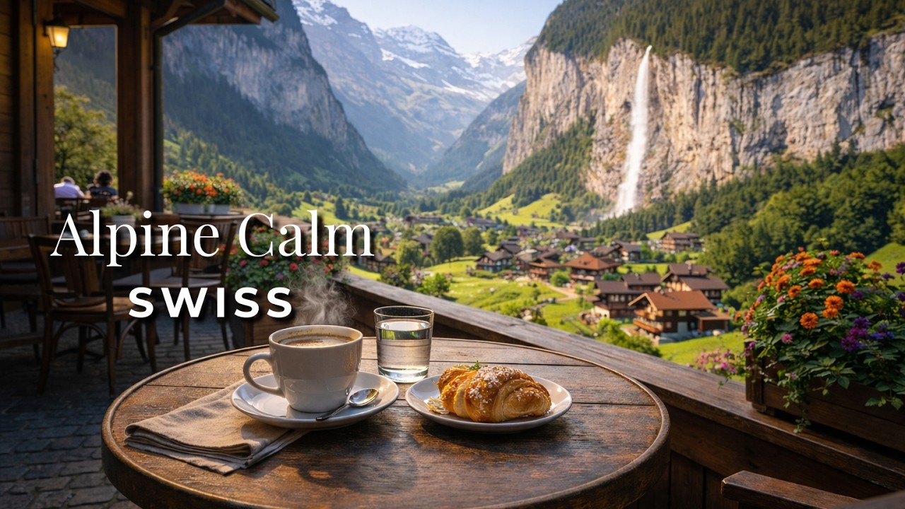 Where Silence Breathes – Swiss Alps ☕ | Relaxing Café Music for Focus & Calm (70 min)