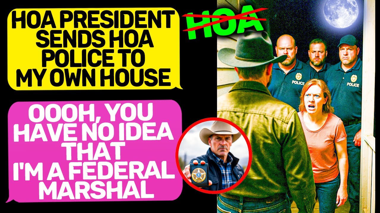 HOA President Karen Sends HOA Police to My House! I'm federal marshal Owner of land r/EntitledPeople