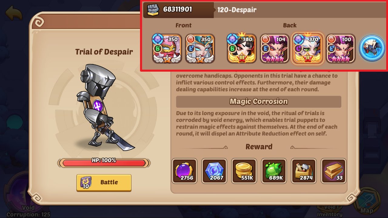 VC125 - Trial of Despair vs FQV-MFF-SQH (main t60 FQV)