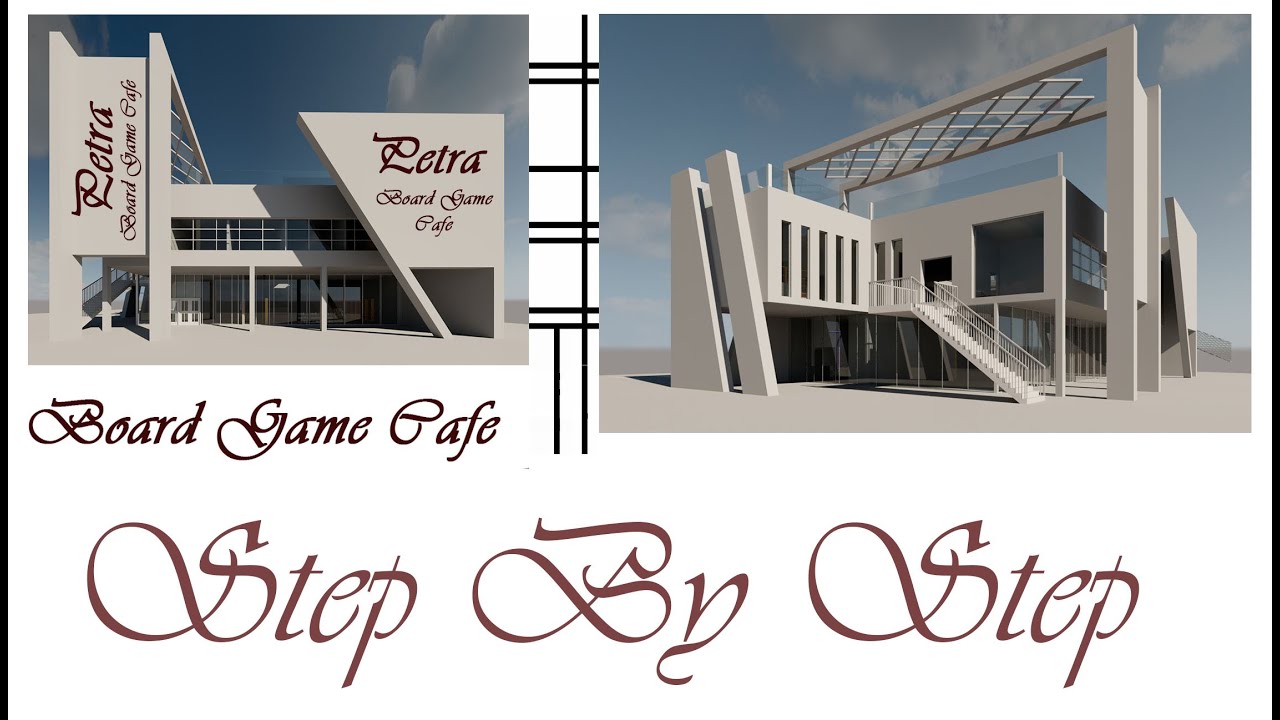 Board Game Cafe - Step By Step From Scratch #Revit Tutorial - internal + External