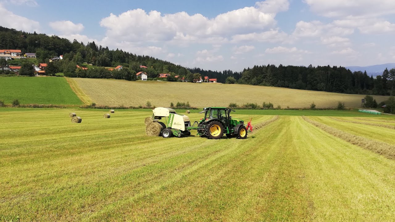 Farmvlog #5 Silage Rundballen pressen mit John Deere 5085M und Krone Bellima F130