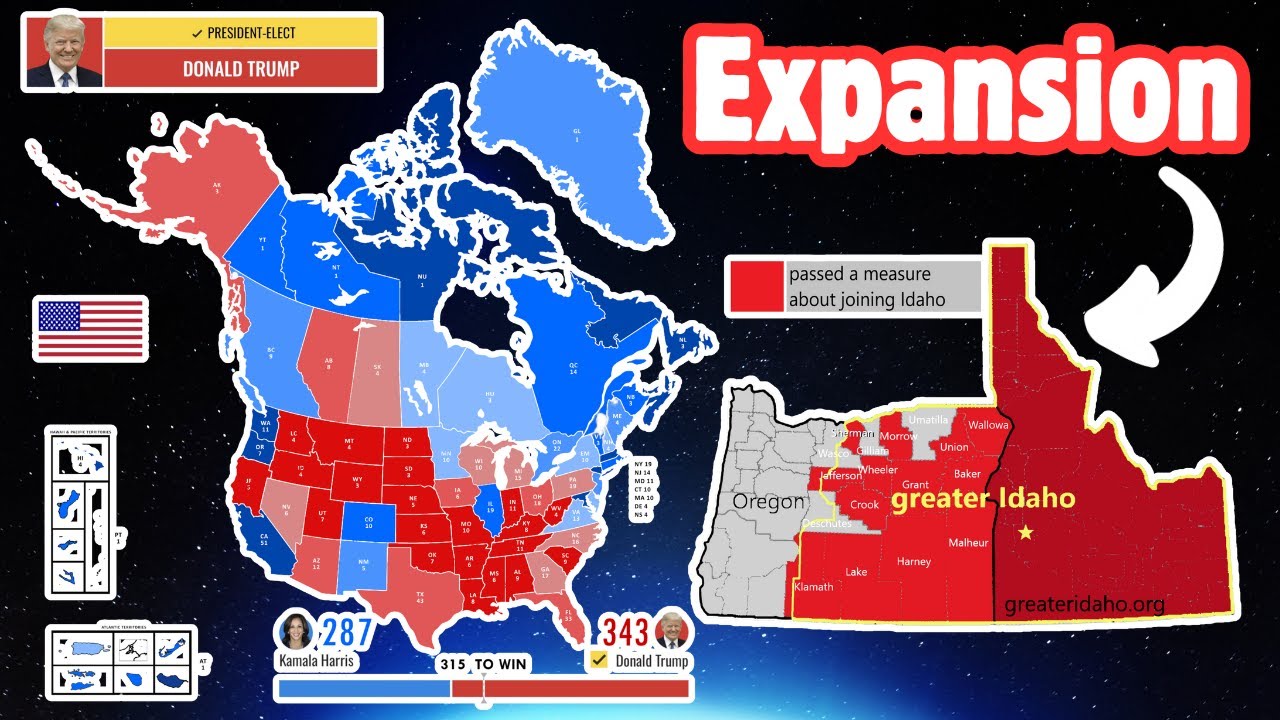 US OFFICIAL EXPANSION MAP: What if we annexed Canada & Greenland?