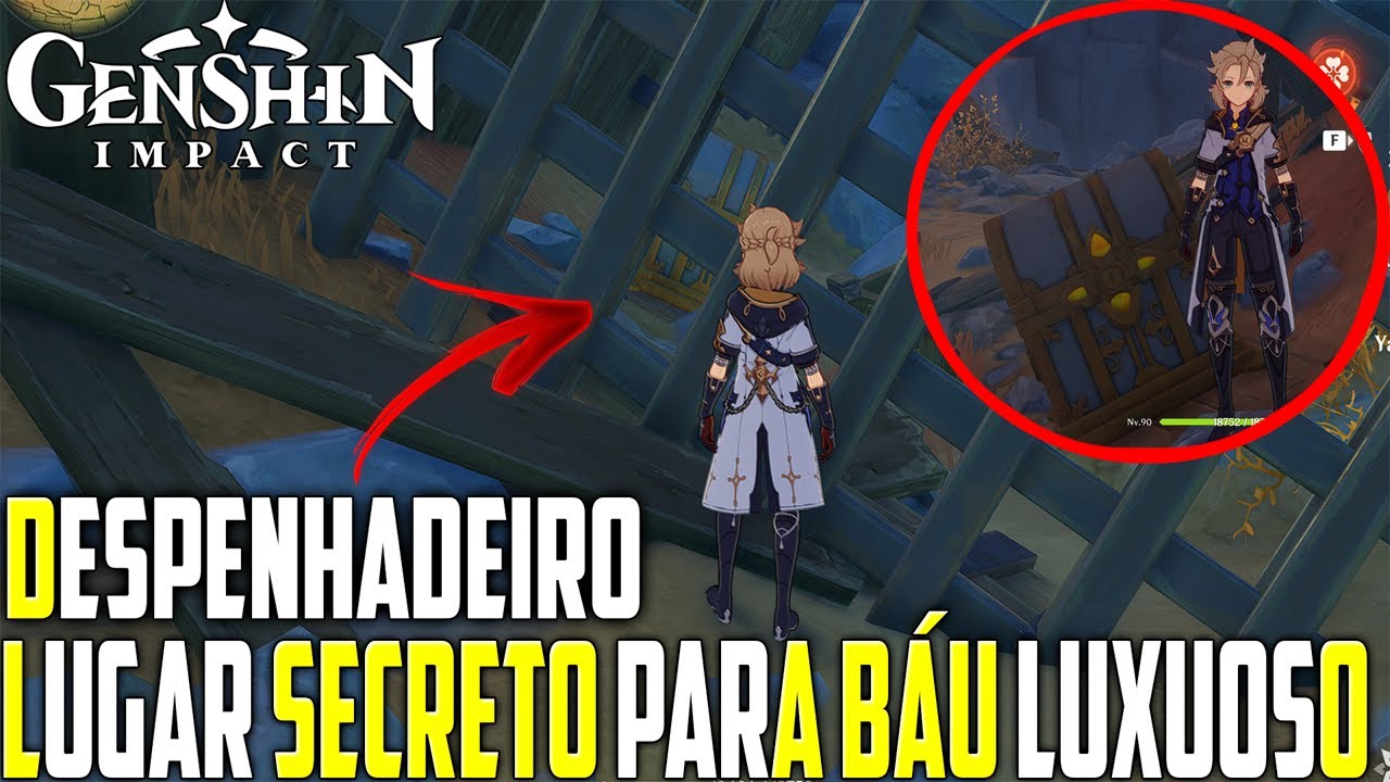 COMO PEGAR o BÁU LUXUOSO TRANCADO no DESPENHADEIRO! PASSAGEM SECRETA - GENSHIN IMPACT