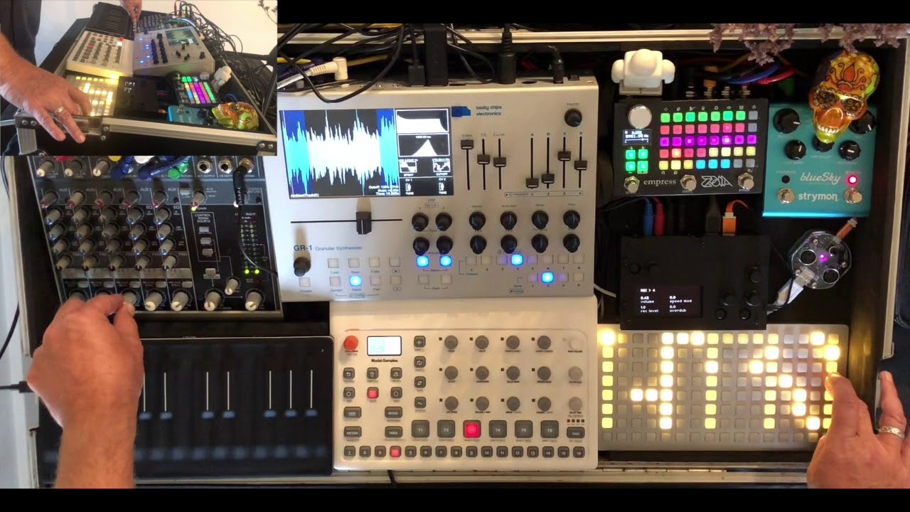 Allinaire Live  #JAMuary 2020. Tasty Chips GR-1, Norns / Fates. Monome Grid. Roli Seaboard, Zoia.