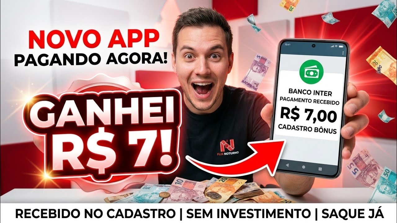 Aplicativo Pagando R$12 no Cadastro Hoje &ndash; Ganhe B&ocirc;nus ao Criar Sua Conta