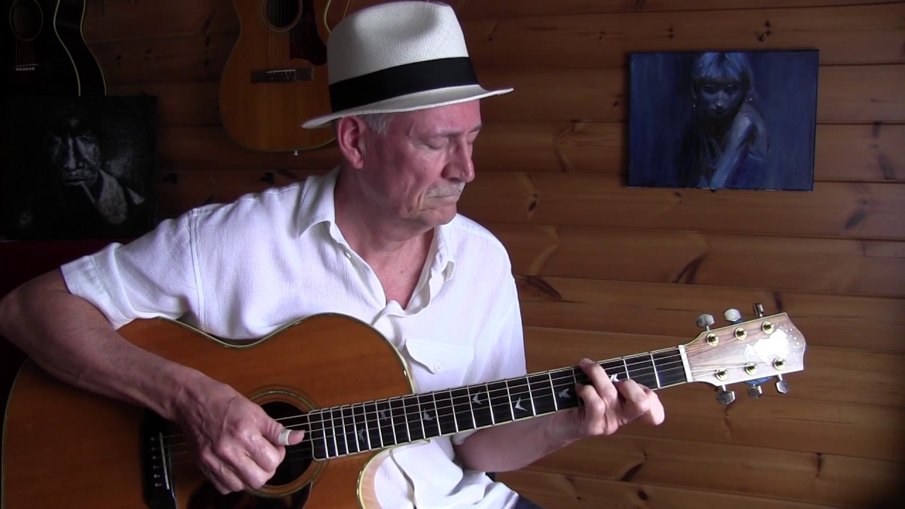 When My Baby Left Me - Slow Blues in A on a Greven FX guitar - TAB/lesson avl