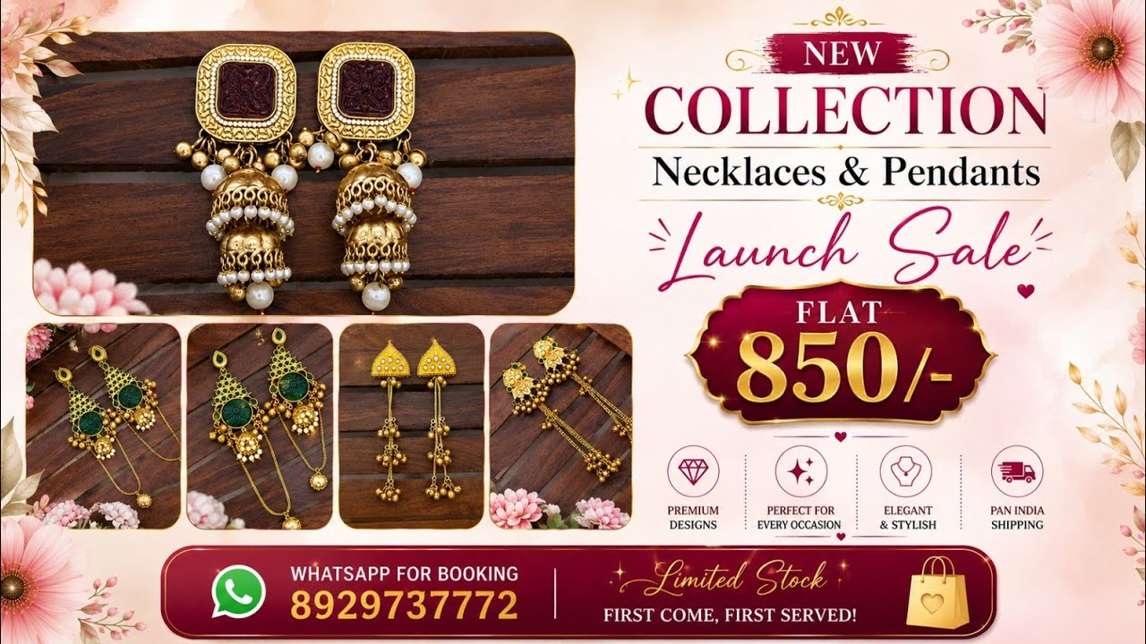 Flat 850/- Launch Sale on Necklaces and Pendants (New Collection) Whatsapp for Booking 8929737772