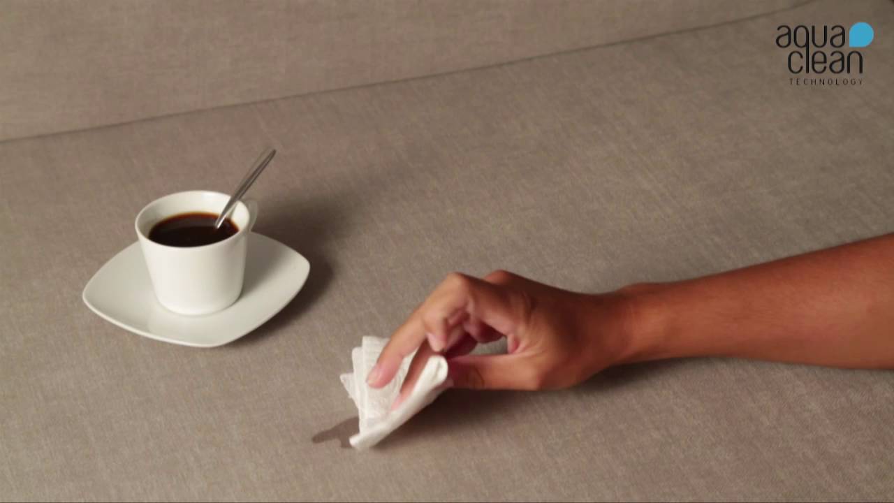 Removing Coffee with Aqua Clean Fabric Technology