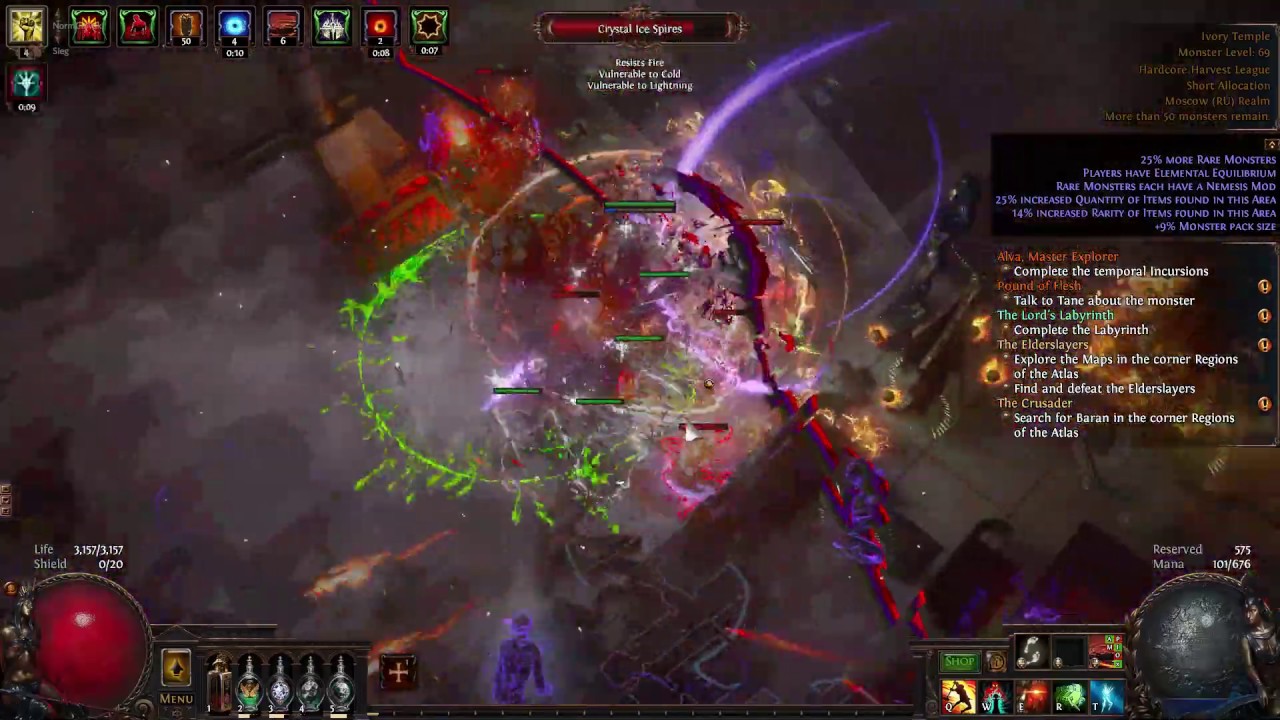 POE Hardcore Harvest first stupid death lvl 74