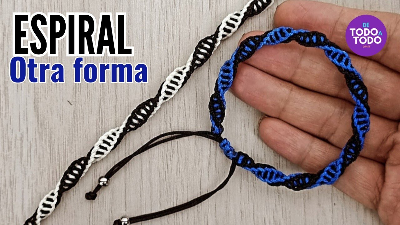 👨 Cómo hacer PULSERAS de hilo para HOMBRE paso a paso.👉 Pulsera ESPIRAL. @DETODOATODO