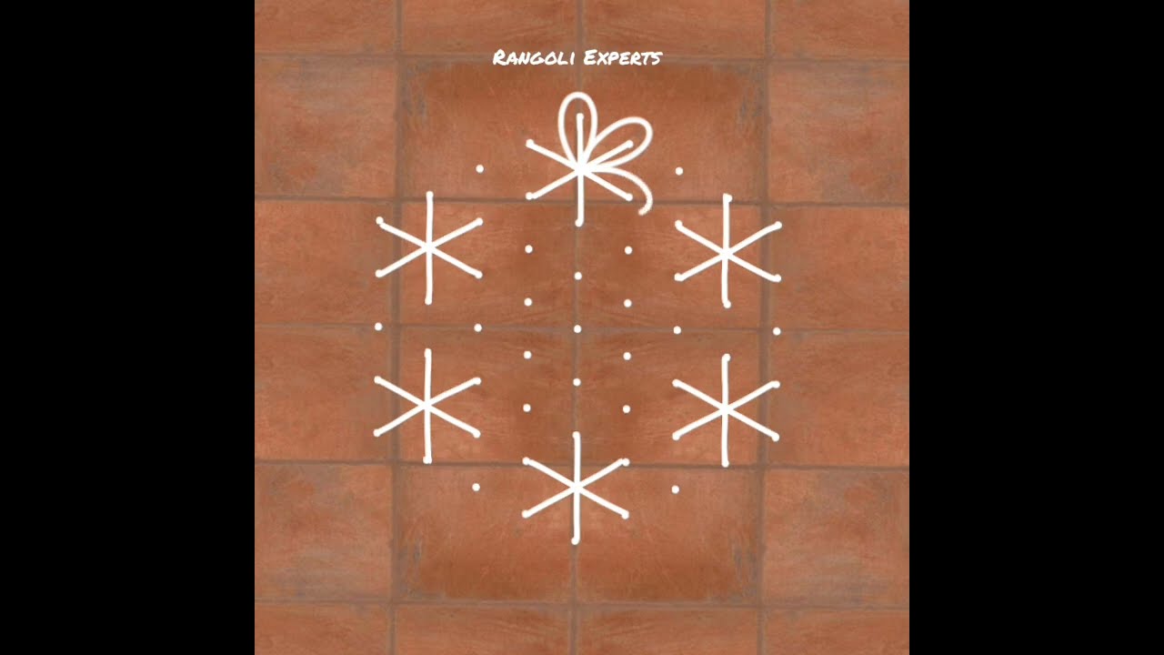 வெள்ளிக்கிழமை கோலம் 9 x 5 புள்ளிகள் 🌹poo kolam🌺🌸easy daily kolam🌻