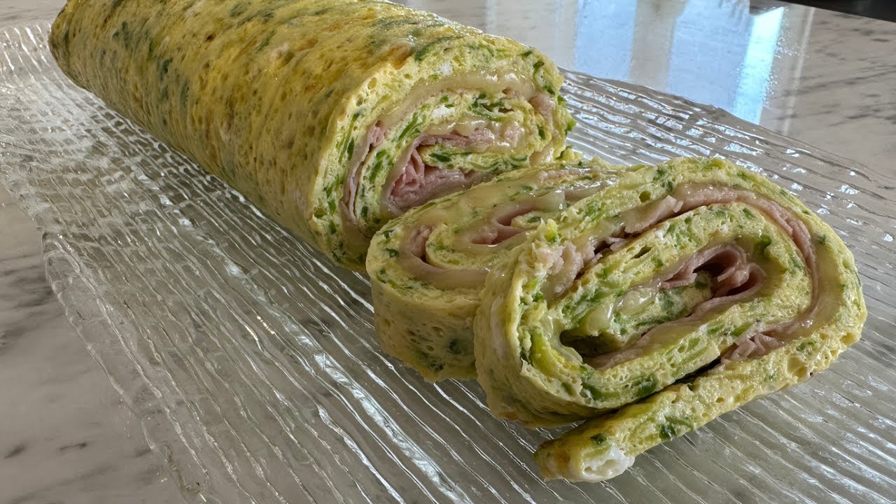 Riesige Fr&uuml;hlingsrolle gef&uuml;llt mit K&auml;se und gekochtem Schinken!!! Schnelles und leckeres Rezept!!