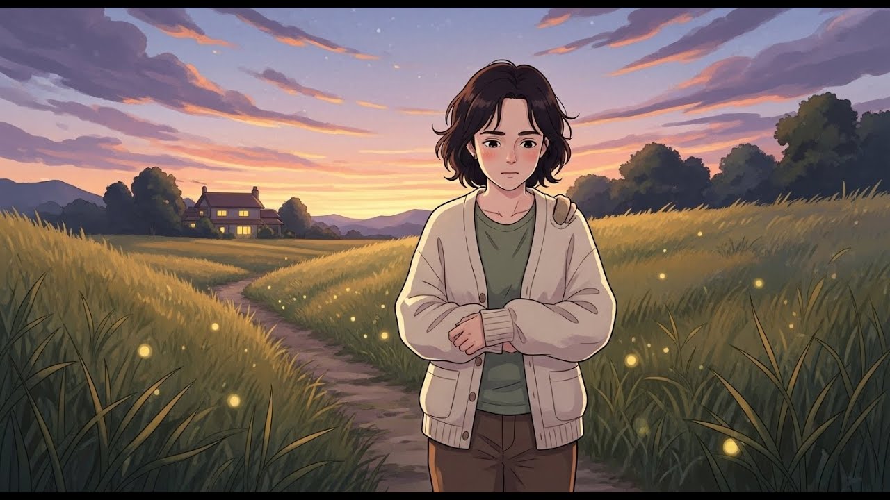 Walking Home at Dusk Through Quiet Fields — Ghibli Style Slow Living ASMR 🌿🍃
