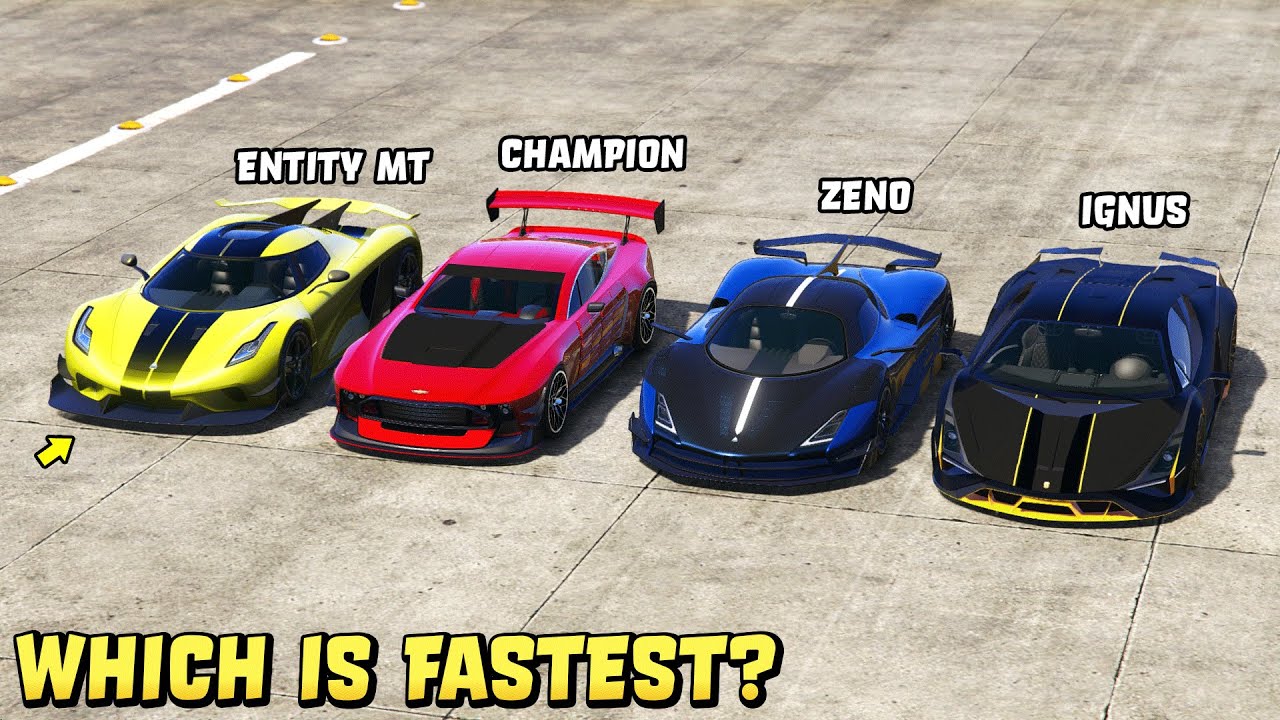 GTA 5 - ENTITY MT vs IGNUS vs OVERFLOD ZENO vs CHAMPION - Which is Fastest?