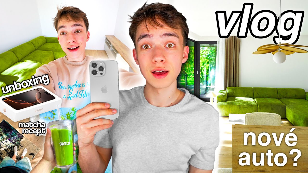 VLOG: Stěhování, iPhone 16 Pro Max Unboxing, První Auto, Nový Nábytek, OBŘÍ HAUL a Můj Matcha Recept