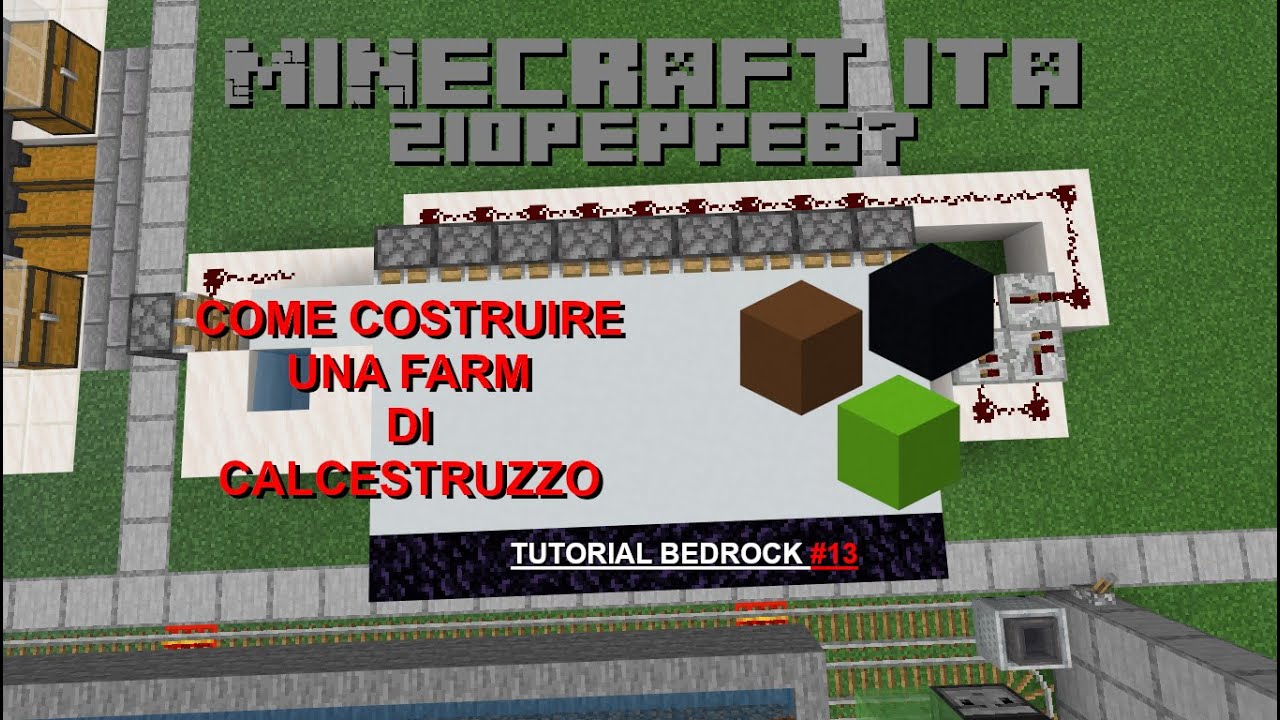 Minecraft ITA - Come costruire una farm di calcestruzzo per bedrock edition - Tutorial bedrock #13