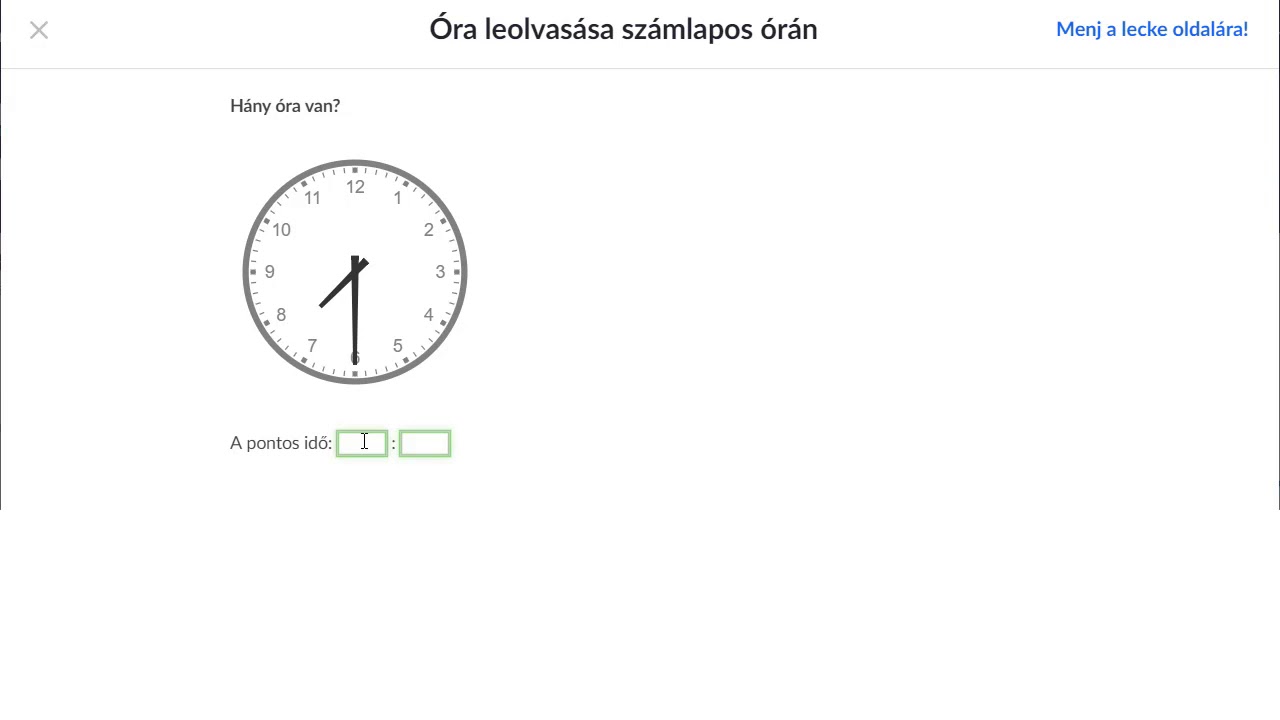 Óra leolvasása (számlapos órán) | Mérés és adatok | Alapszintű matematika | Khan Academy magyar