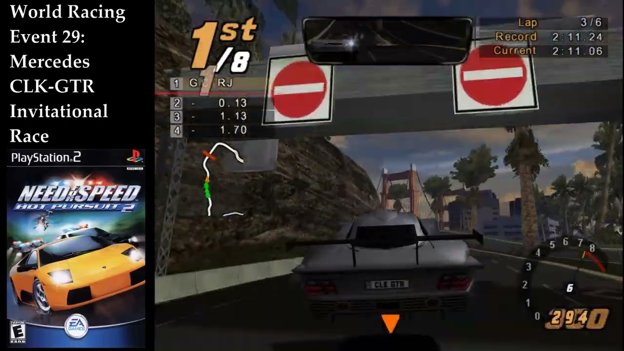Need for Speed Hot Pursuit 2 (PS2) - World Racing - Event #29 - Mercedes CLK-GTR Invitational Race